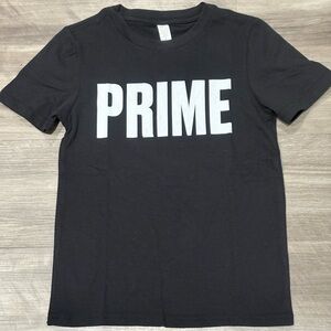 PRIME Youth Small Black Graphic T-Shirt – Short Sleeve Logo Tee